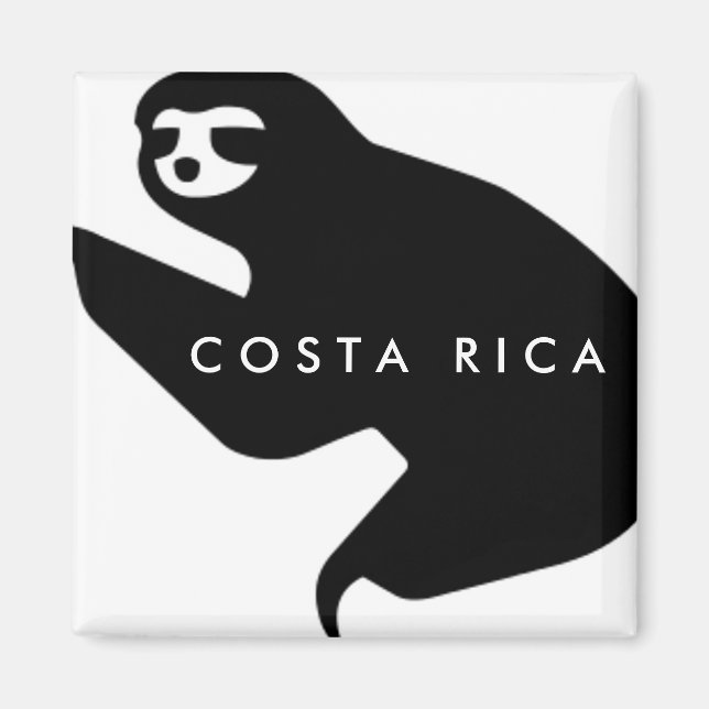Costa Rica Sloth Souvenir Magnet (Front)