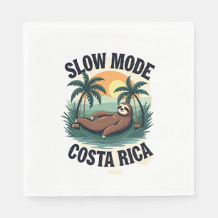 Costa Rica Sloth Vintage Vacation Shirt Napkin