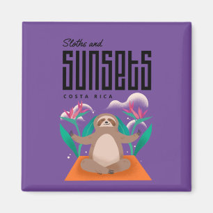 Costa Rica Sloths and Sunsets Souvenir Magnet