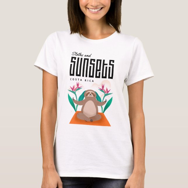 Costa Rica Sloths and Sunsets T-Shirt (Front)