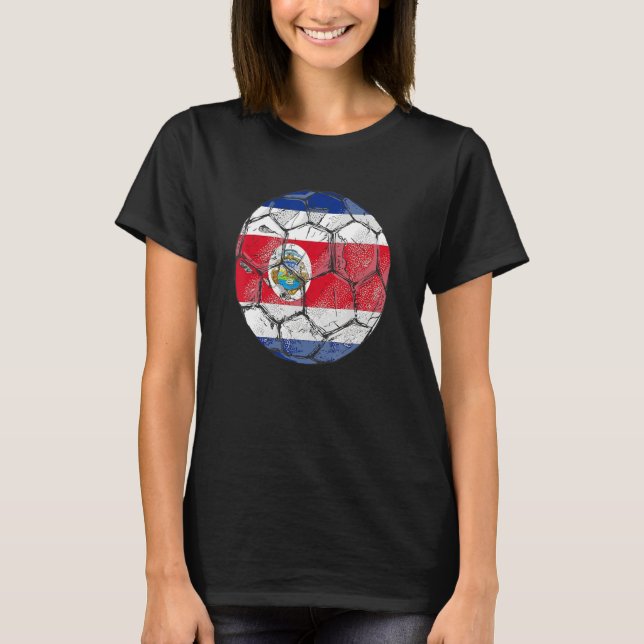 Costa Rica Soccer 2022 Costa Rica Ball Flag Footba T-Shirt (Front)