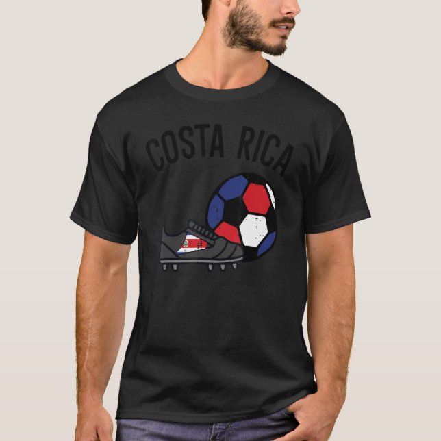 Costa Rica Soccer Ball Shoes Football Fan Men Wome T-Shirt (Front)