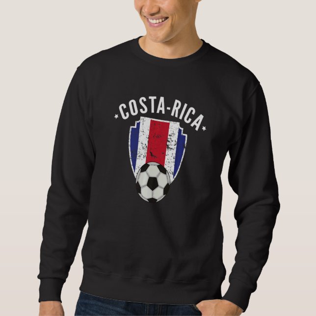 Costa Rica Soccer Flag Football Costa Rician Pride Sweatshirt (Front)