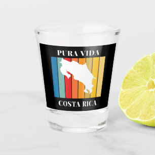 Costa Rica Souvenir Colourful Map Shot Glass