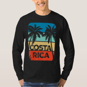 Costa Rica Souvenir Travel Vacation Trip Retro Sun T-Shirt