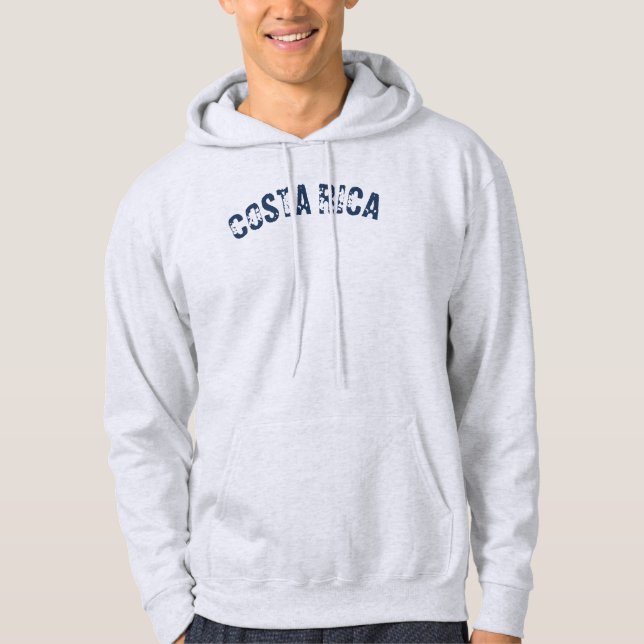 Costa Rica Sports Style Blue Souvenir Hoodie (Front)