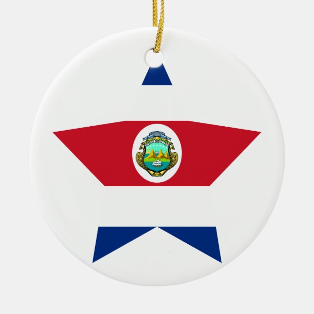Costa+Rica Star Ceramic Tree Decoration (Front)