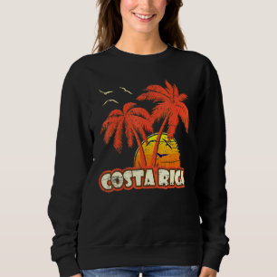 Costa Rica Summer Palm Trees 80s Beach Sunset Sweatshirt