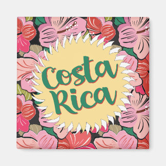 Costa Rica sun with hibiscus Magnet