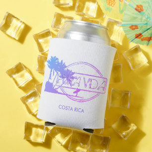 Costa Rica Surfing Surfer Pura Vida Can Cooler