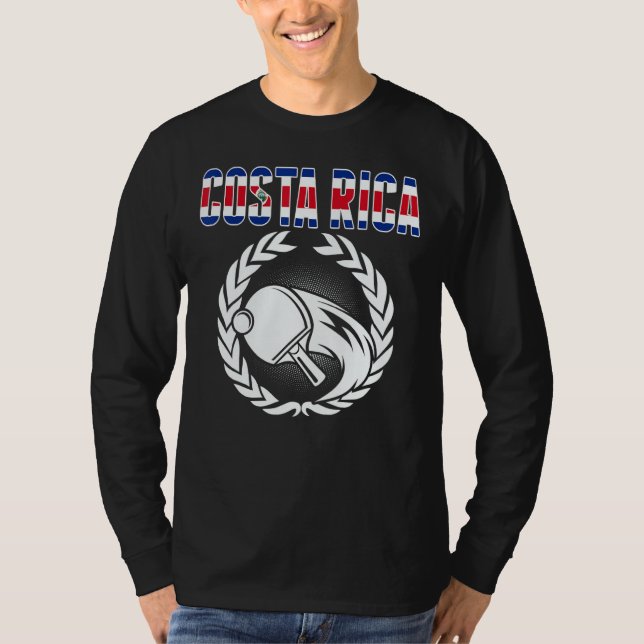 Costa Rica Table Tennis Fans Costa Rican Ping Pong T-Shirt (Front)