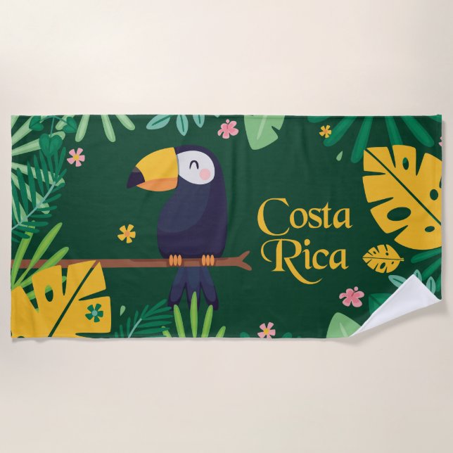 Costa Rica Toucan Beach Towel (Front)