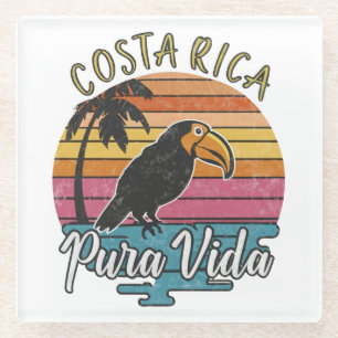 Costa Rica Toucans, Pura Vida Glass Coaster