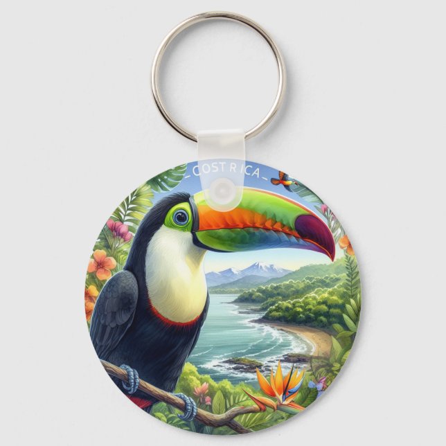 Costa Rica Toucans, Pura Vida Key Ring (Front)