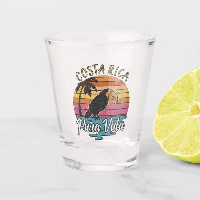 Costa Rica Toucans, Pura Vida  Shot Glass (Front)