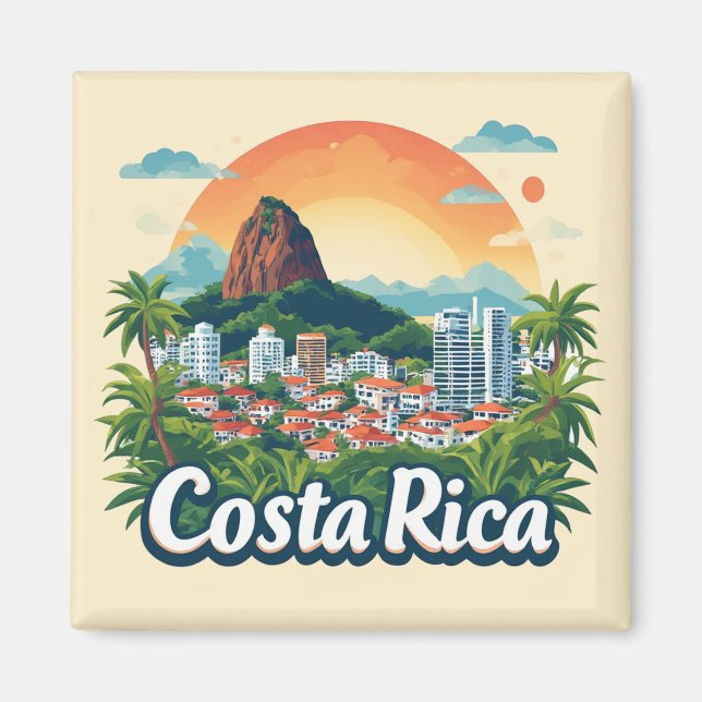 Costa Rica Travel Design 🗺️ Magnet (Front)