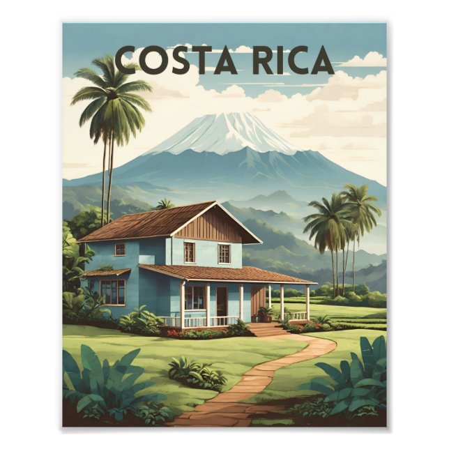 Costa Rica Travel Poster | Vintage travel poster (Front)