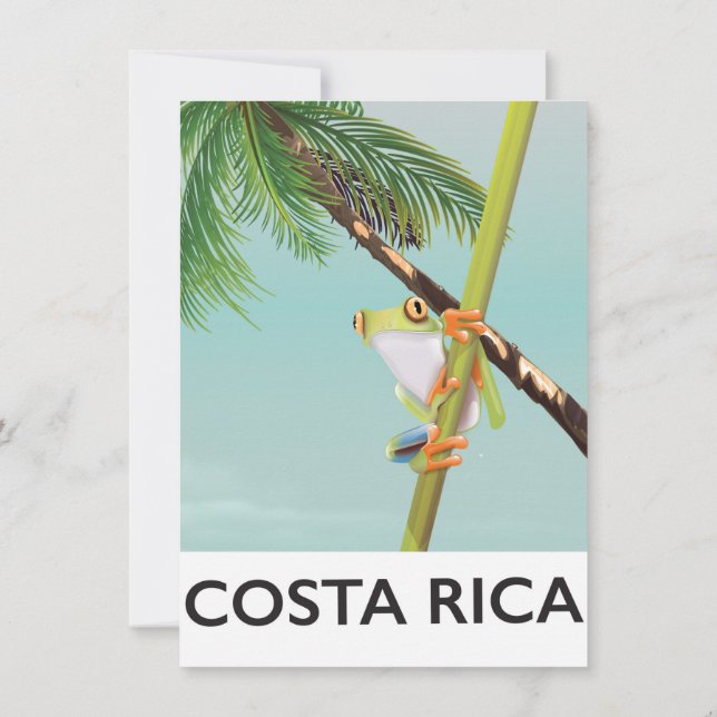 Costa Rica Tree Frog Vacation poster Invitation (Back)