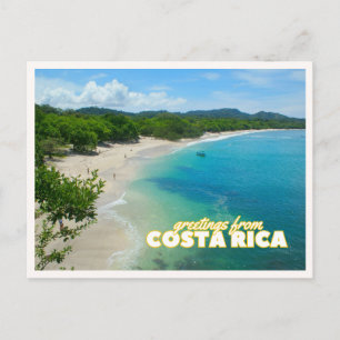 Costa Rica Tropical Beach Vintage Retro Greeting Postcard