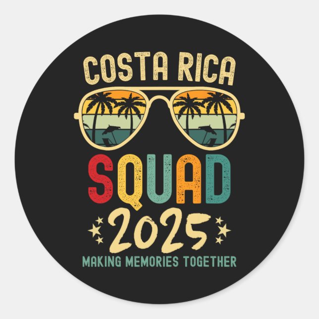 Costa Rica Vacation Squad 2025 Family Vacation Tri Classic Round Sticker (Front)