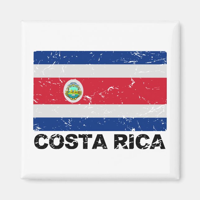 Costa Rica Vintage Flag Magnet (Front)