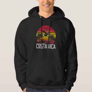 Costa Rica Vintage Retro Beach Palm Tree Surf Swim Hoodie