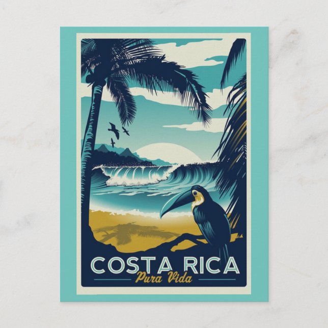 Costa Rica Vintage travel postcard (Front)
