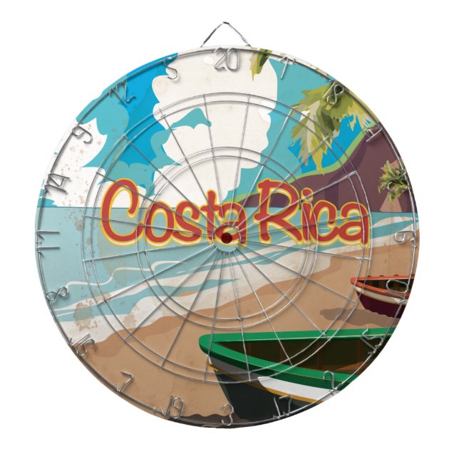 Costa Rica Vintage Travel Poster Dartboard (Front)