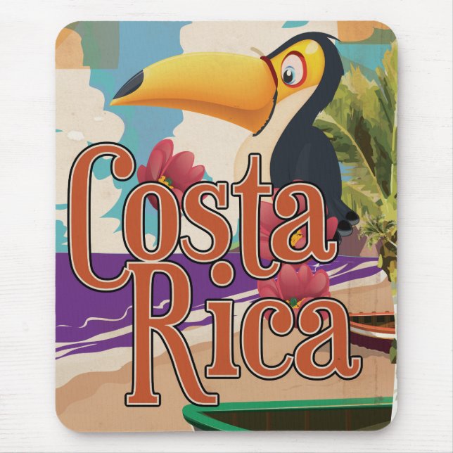 Costa Rica vintage travel poster Mouse Pad (Front)