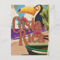 Costa Rica vintage travel poster