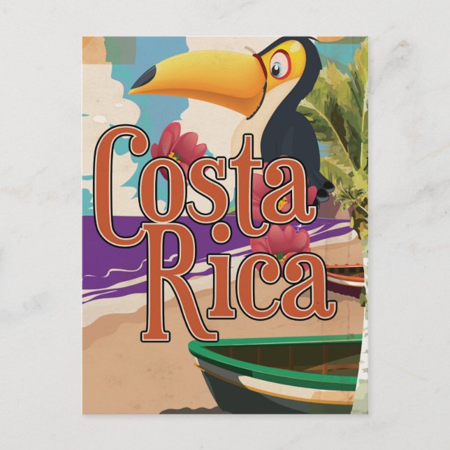 Costa Rica vintage travel poster Postcard (Front)