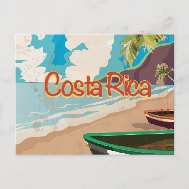 Costa Rica Vintage Travel Poster Postcard (Front)