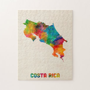 Costa Rica Watercolor Map Jigsaw Puzzle