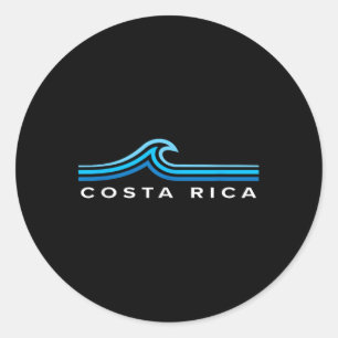 Costa Rica Waves Vintage Mens Womens Girls Boys So Classic Round Sticker