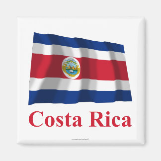 Costa Rica Waving Flag with Name Magnet