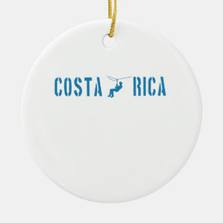 Costa Rica Zip Lining Ceramic Tree Decoration