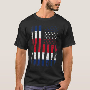 Costa Rican American Flag Costa Rican Roots Costa T-Shirt
