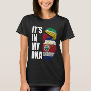 Costa Rican And Guyanese Mix DNA Flag Heritage T-Shirt