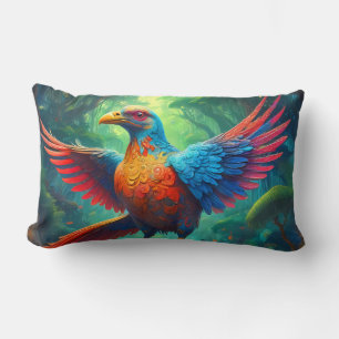 Costa Rican Bird in Jungle Lumbar Cushion