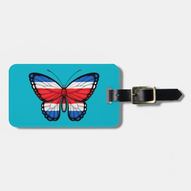 Costa Rican Butterfly Flag Luggage Tag (Front Horizontal)