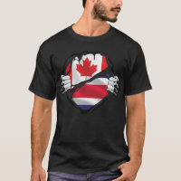 Costa Rican Canadian Hands Ripped Roots Flag