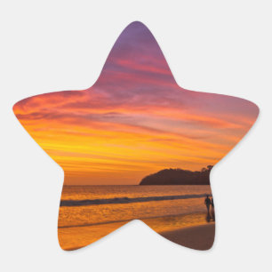 Costa Rican couple at sunset Star Sticker