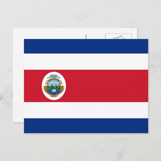 Costa Rican Flag, Flag of Costa Rica Postcard (Front/Back)