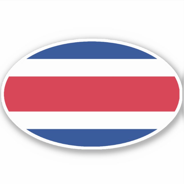 Costa Rican Flag Oval (Front)