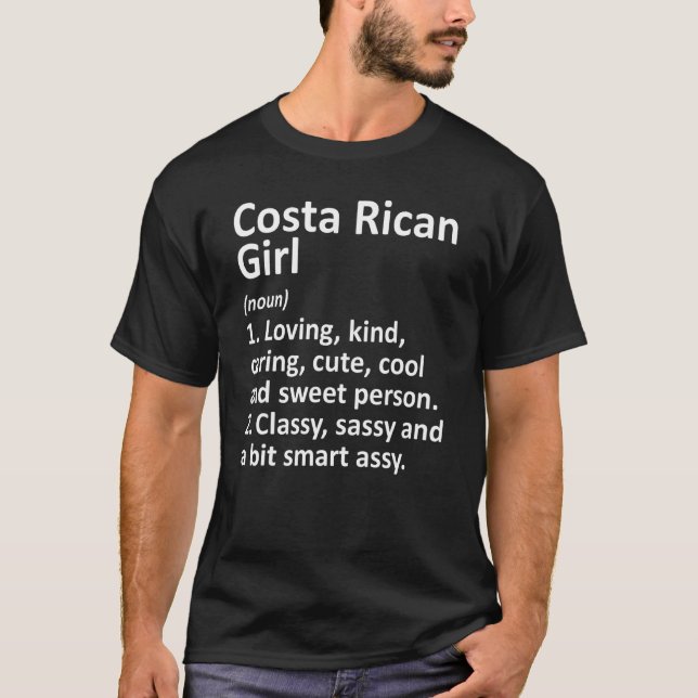 Costa Rican Girl Costa Rica   Country Roots Descen T-Shirt (Front)