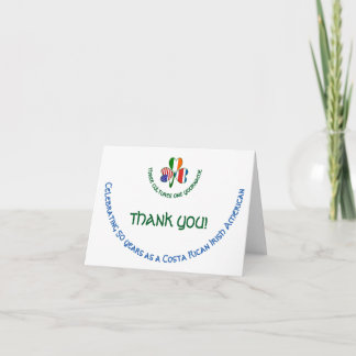 Costa Rican Irish American Shamrock Personalised Thank You Card