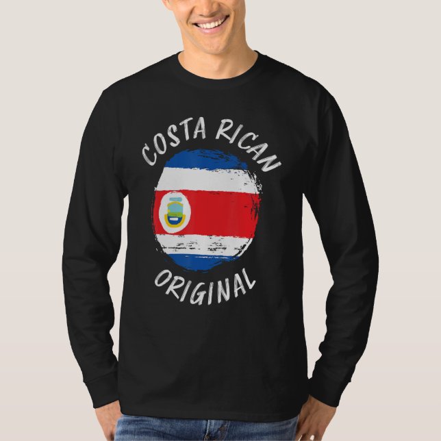 Costa Rican Original  Tico Roots Costa Rica Flag T-Shirt (Front)