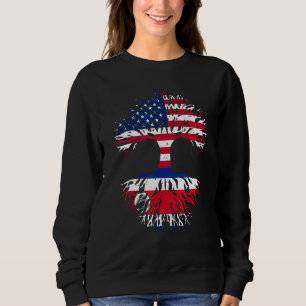 Costa Rican Roots American Grown USA Flag  Costa R Sweatshirt