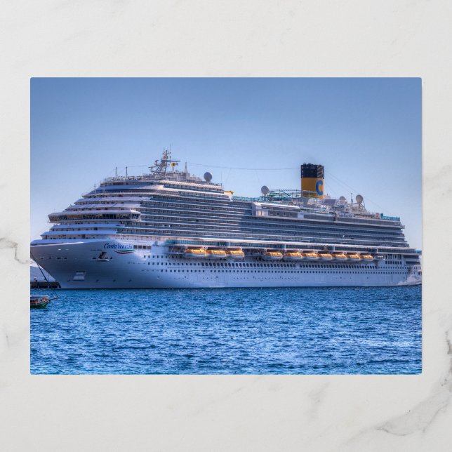 Costa Venezia Cruise Liner  Foil Holiday Postcard (Front)