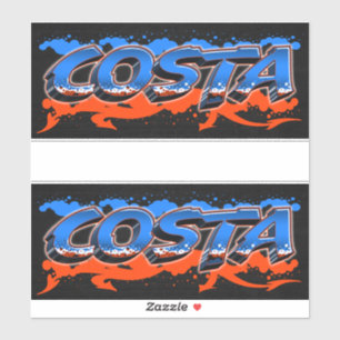 Costa Vorname Name Graffiti Aufkleber Sticker